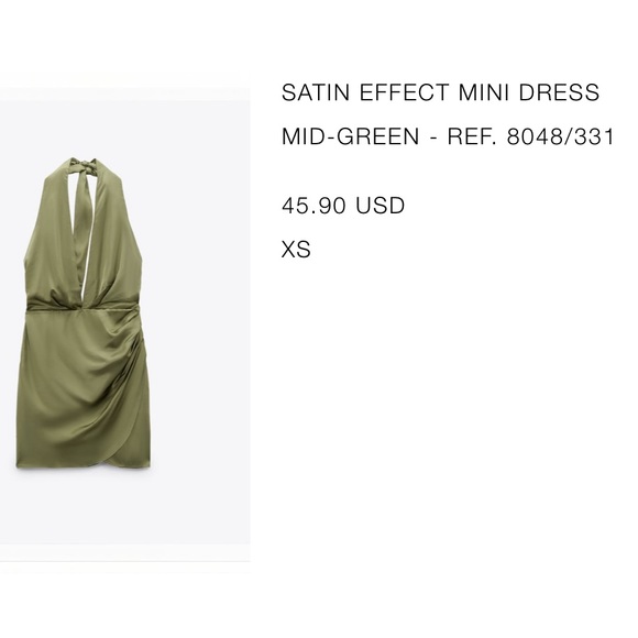 Zara Satin Effect Mini Dress - Picture 2 of 5